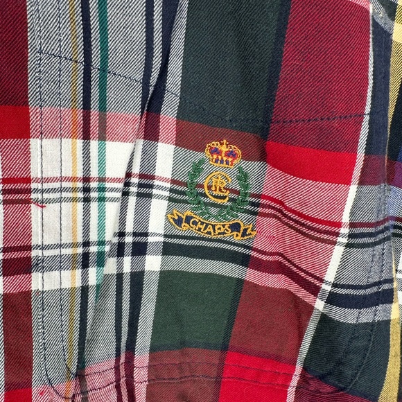 Vintage Chaps Ralph Lauren Shirt Mens Sz L Multicolor Plaid Long Sleeve U9 - Picture 4 of 6